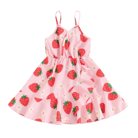 Strawberries & Daisies Tank Ruffles Dress - PREORDER
