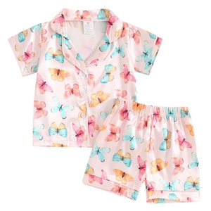 Spring Butterflies Silk Pajamas - PREORDER
