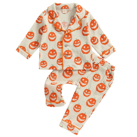 Spooky Carved Pumpkins Pajamas - PREORDER