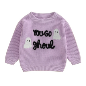 You Go Ghoul Ghosts Knit Sweater - PREORDER