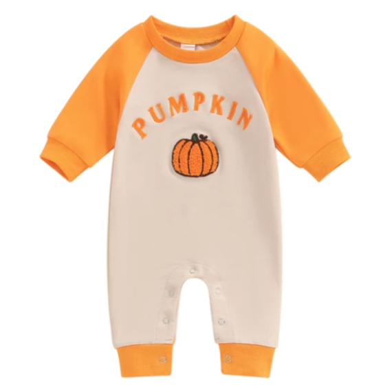Pumpkin Two Tone Pants Romper - PREORDER