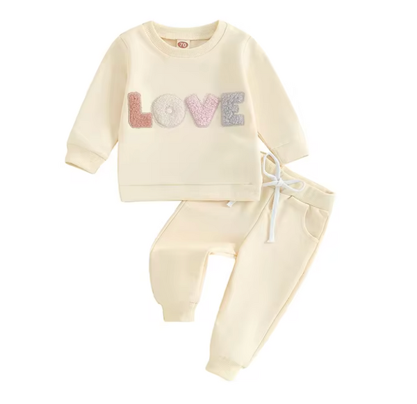 LOVE Patch Jogger Outfits (4 Colors) - PREORDER