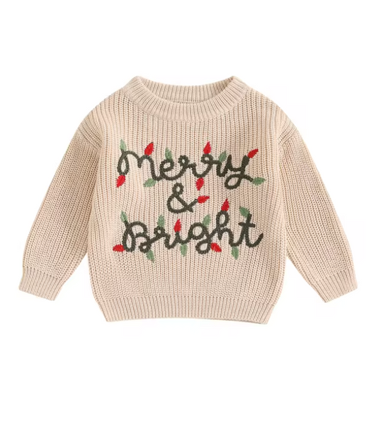 Merry & Bright Christmas Lights Knit Sweaters (4 Colors) - PREORDER