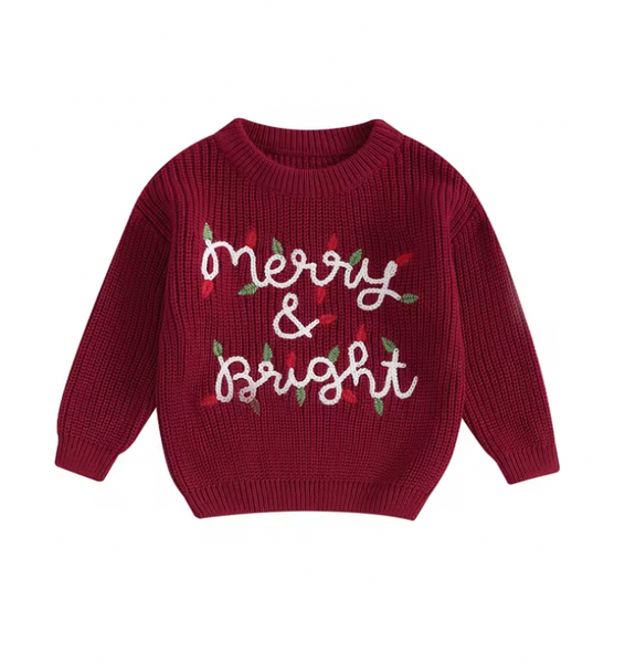 Merry & Bright Christmas Lights Knit Sweaters (4 Colors) - PREORDER