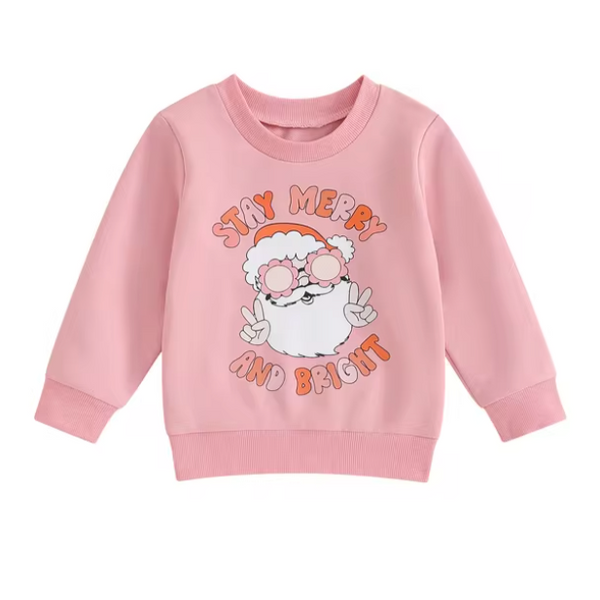 Stay Merry & Bright Peace Santa Pullover - PREORDER