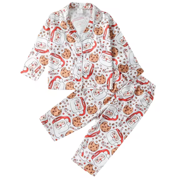 Santas Milk & Cookies Silk Pajamas - PREORDER