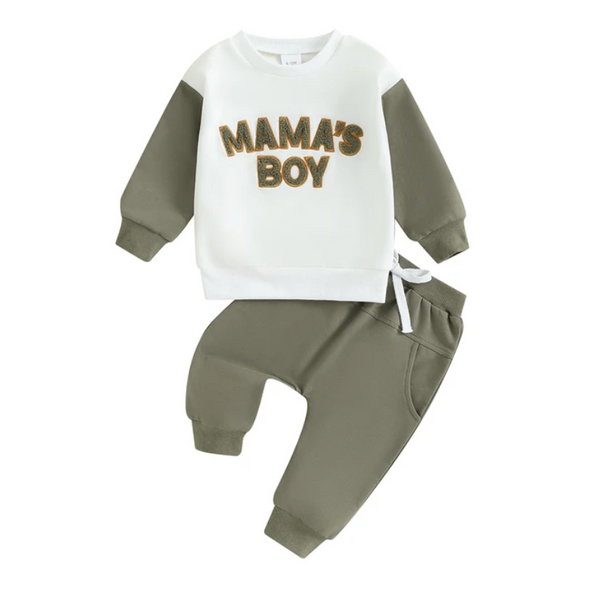 Mamas Boy Two Tone Jogger Outfits (2 Colors) - PREORDER