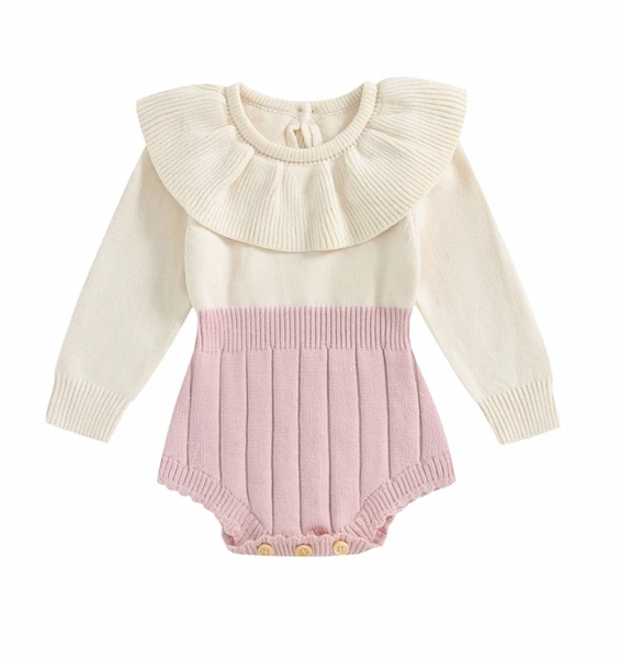 Creamy Ruffle Knit Rompers (4 Colors) - PREORDER