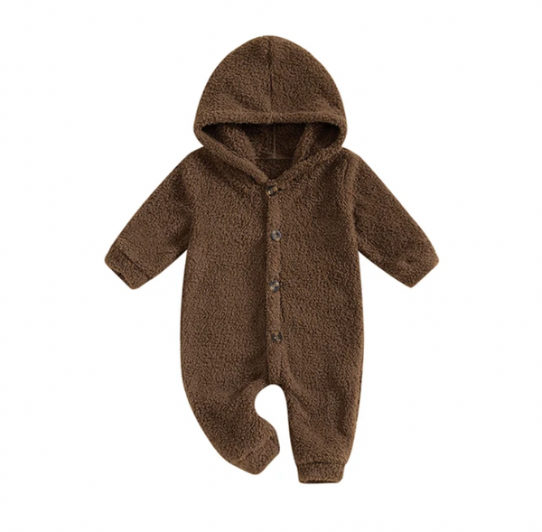 Solid Sherpa Hooded Rompers (10 Colors) - PREORDER