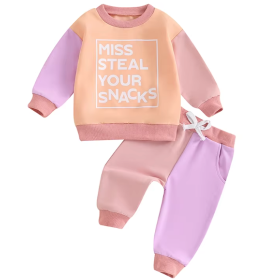 Miss Steal Your Snacks Three Tone Jogger Outfit - PREORDER