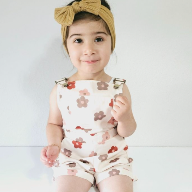 Neutral Kenzie Floral Overalls - PREORDER