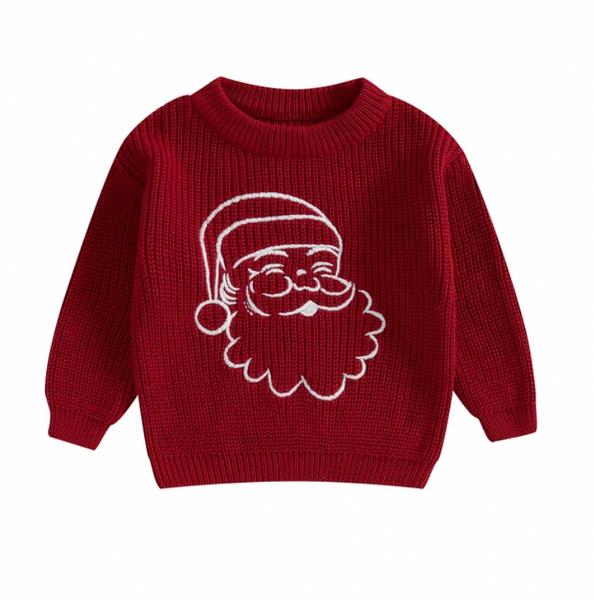 Santa Outline Knit Sweaters (2 Colors) - PREORDER