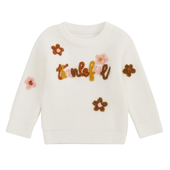 Thankful Daisies Knit Sweater - PREORDER