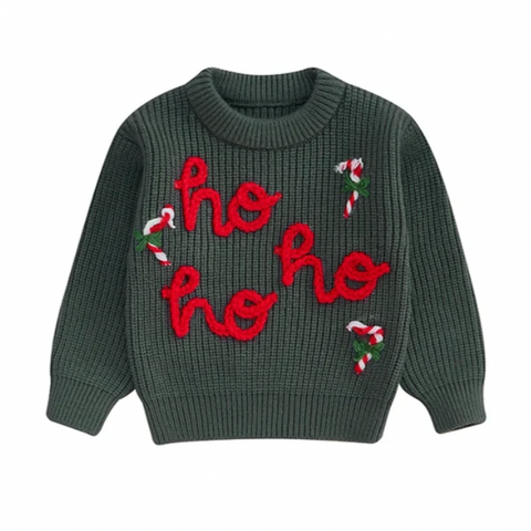 HoHoHo Candy Canes Knit Sweater - PREORDER