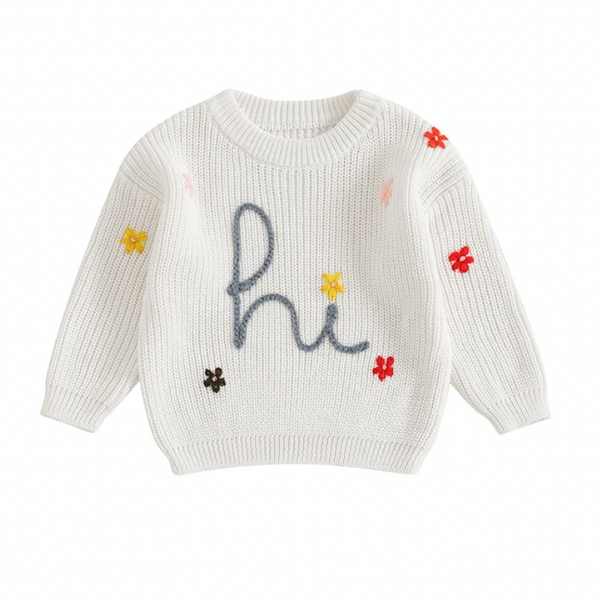 Hi Fall Daisies Knit Sweaters (4 Colors) - PREORDER