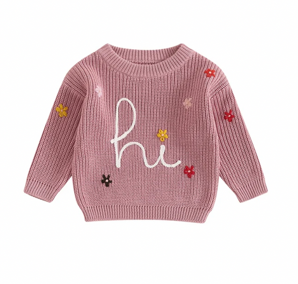 Hi Fall Daisies Knit Sweaters (4 Colors) - PREORDER