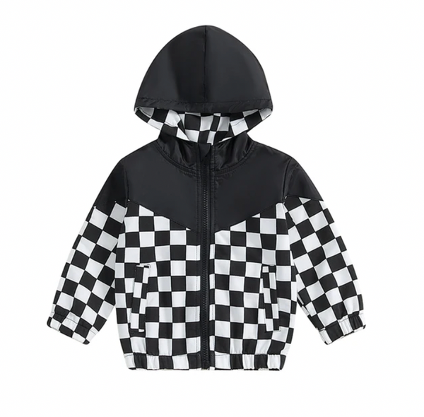 Checkered Windbreaker Hooded Jackets (3 Colors) - PREORDER