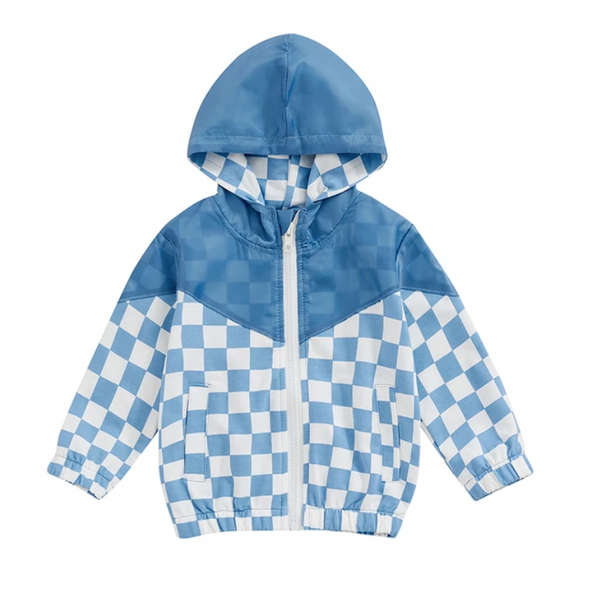 Checkered Windbreaker Hooded Jackets (3 Colors) - PREORDER