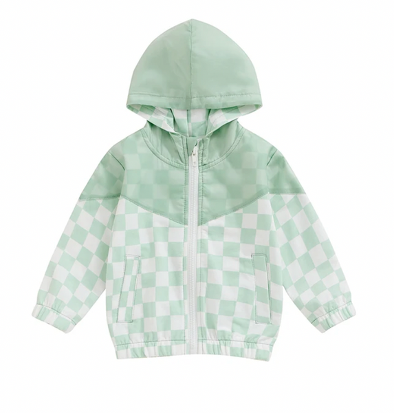 Checkered Windbreaker Hooded Jackets (3 Colors) - PREORDER