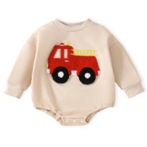 Big Red Firetruck Romper - PREORDER