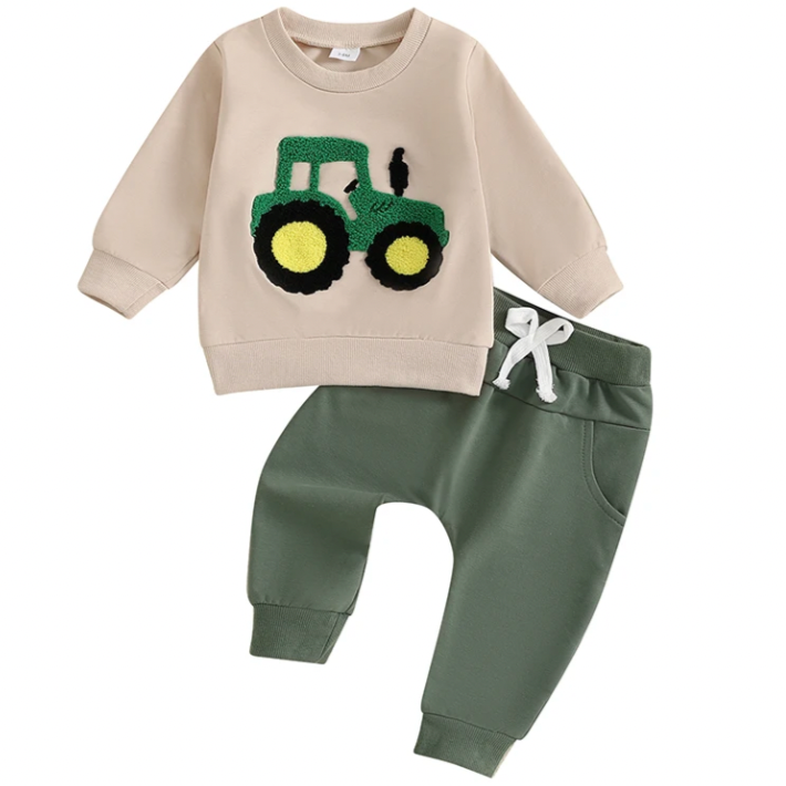 Big Green Tractor Jogger Outfit - PREORDER