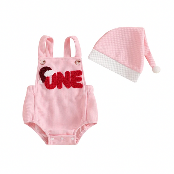 ONE Santa Waffle Rompers & Hats (2 Colors) - PREORDER