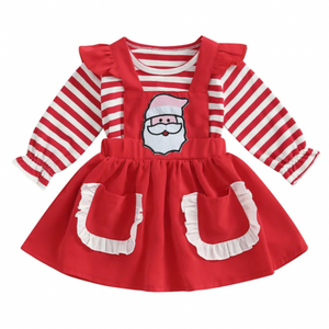 Striped Santa Pockets Dress Outfit - PREORDER