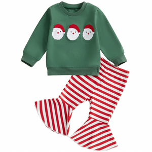 Striped Santas Bells Outfit - PREORDER