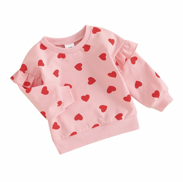 Mini Hearts Ruffles Rompers & Pullovers (2 Colors) - PREORDER