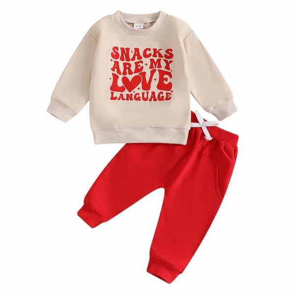 Snacks are my Love Language Jogger Outfits (2 Colors) - PREORDER