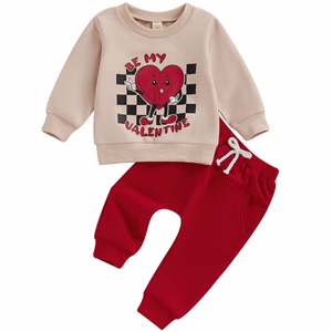 Be My Valentine Checkered Jogger Outfit - PREORDER