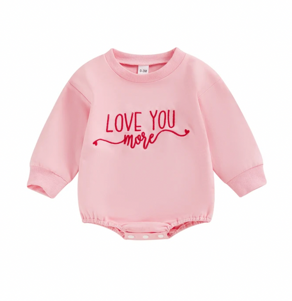 Love You More Embroidered Rompers (3 Colors) - PREORDER