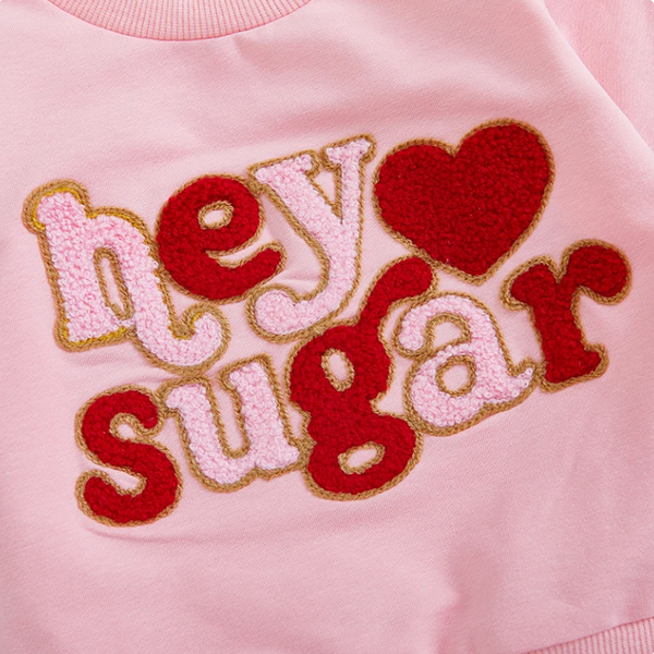 Hey Sugar Mini Hearts Jogger Outfit & Bow - PREORDER