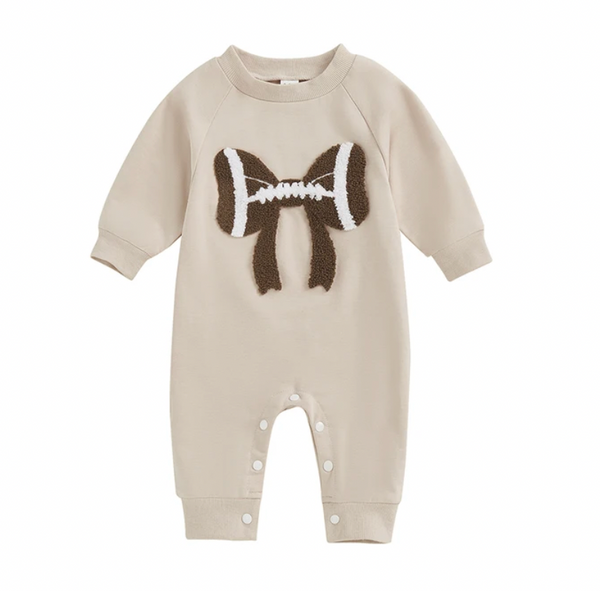 Perfect Football Bow Pants Romper (3 Colors) - PREORDER