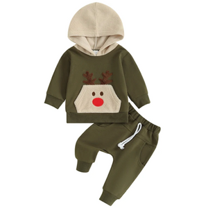 Sherpa Deer Hooded Jogger Outfit - PREORDER