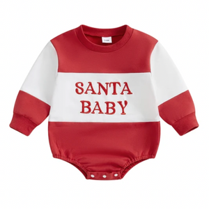 Santa Baby Embroidered Romper - PREORDER