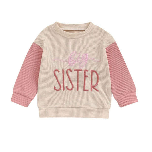 Big/Lil Sister & Brother Embroidered Waffle Pullovers & Rompers - PREORDER