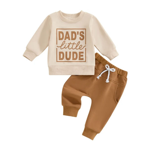 Dads Little Dude Jogger Outfits (2 Colors) - PREORDER