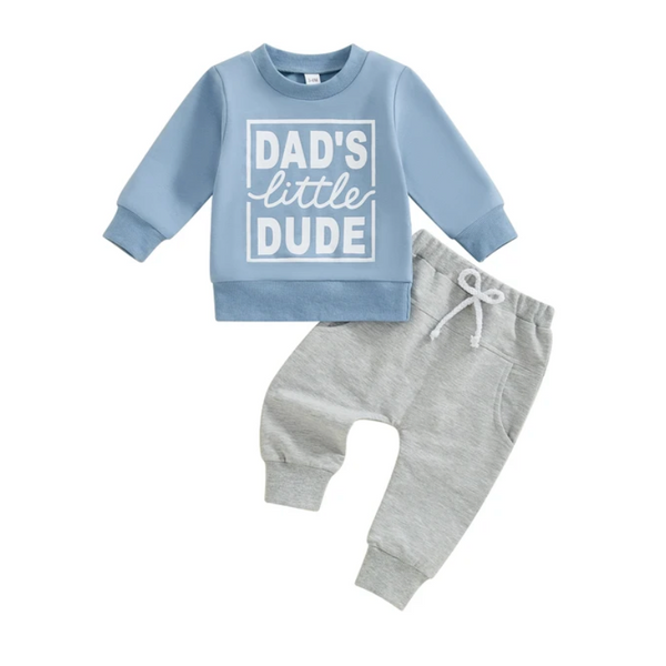 Dads Little Dude Jogger Outfits (2 Colors) - PREORDER