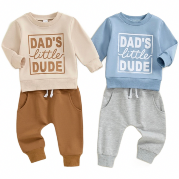 Dads Little Dude Jogger Outfits (2 Colors) - PREORDER