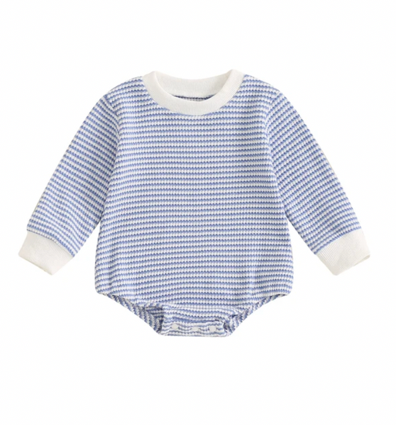 Solid Striped Waffle Rompers (4 Colors) - PREORDER