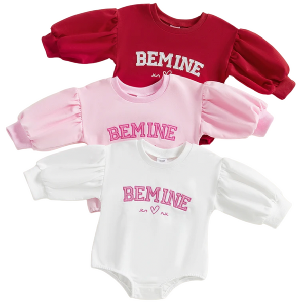 Be Mine Embroidered Bubble Rompers (3 Colors) - PREORDER