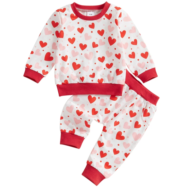 Pink & Red Hearts Jogger Outfit - PREORDER