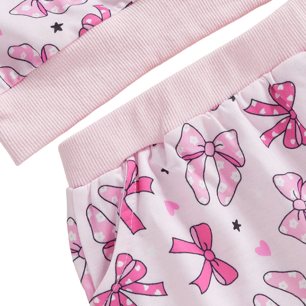 Pink Valentine Bows Jogger Outfit - PREORDER