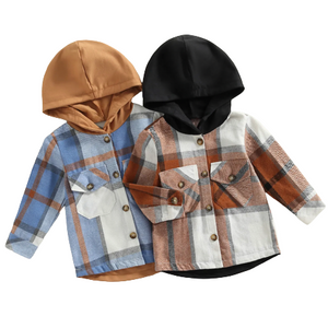 Fall Plaid Hooded Flannels (2 Colors) - PREORDER
