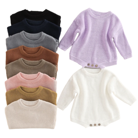 Tabitha Knit Rompers (10 Colors) - PREORDER
