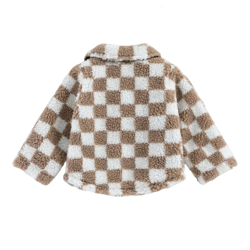 Neutral Checkered Pocket Jacket - PREORDER