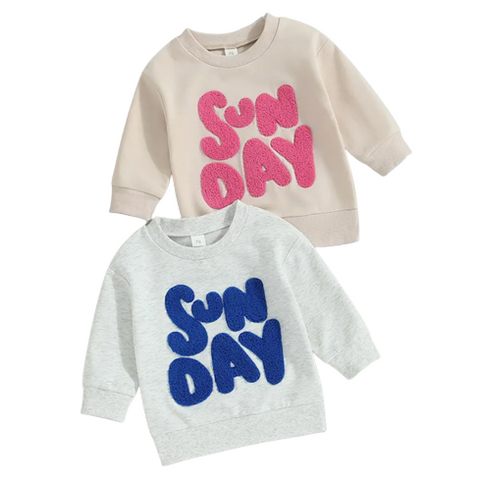 Sunday Funday Patch Pullovers (2 Colors) - PREORDER