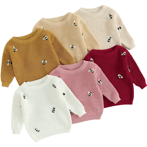 Knit Bumble Bee Sweaters (6 Colors) - PREORDER