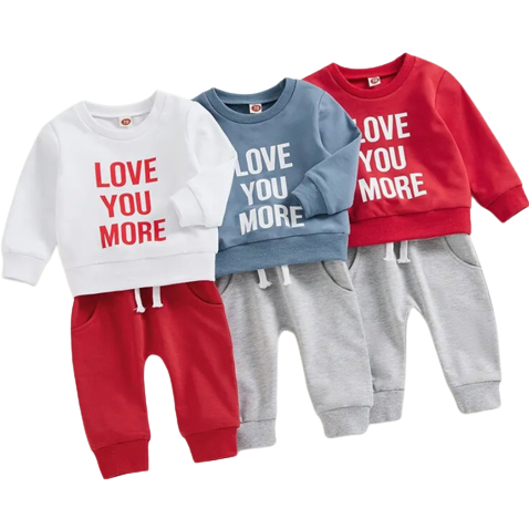 Love You More Jogger Outfits (3 Colors) - PREORDER